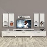 Decoraktiv Ekoflex 8da Slm Retro Tv Ünitesi Tv Sehpası - Parlak Beyaz