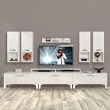 Decoraktiv Ekoflex 8DA Slm Silver Parlak Beyaz Tv Sehpa Ünitesi