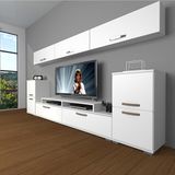 Decoraktiv Ekoflex 9 Slm Parlak Beyaz Tv Sehpa Ünitesi