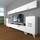 Decoraktiv Ekoflex 9 Slm Retro Tv Ünitesi Tv Sehpası - Parlak Beyaz