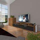 Decoraktiv Ekoflex On Slm Ceviz Siyah Tv Sehpa Ünitesi