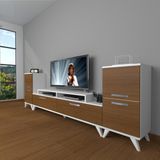 Decoraktiv Ekoflex On2 Slm Retro Tv Ünitesi Tv Sehpası - Ceviz - Beyaz