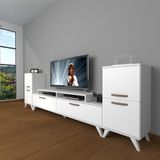 Decoraktiv Ekoflex On2 Slm Retro Tv Ünitesi Tv Sehpası - Parlak Beyaz