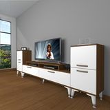 Decoraktiv Ekoflex ON2 Slm Silver Ceviz Beyaz Tv Sehpa Ünitesi
