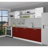 Decoraktiv Ekol 240 Bordo Beyaz Hazır Mutfak Dolabı