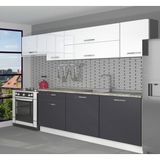 Decoraktiv Ekol 240 MDF Hazır Mutfak Dolabı - Tezgah Dahil - Antrasit Beyaz
