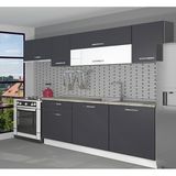Decoraktiv Ekol 240 Mdf Hazır Mutfak Dolabı - Tezgah Dahil - Antrasit