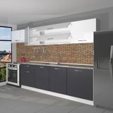 Decoraktiv Ekol 280 Mdf Hazır Mutfak Dolabı - Tezgah Dahil - Antrasit Beyaz - Antrasit - Beyaz