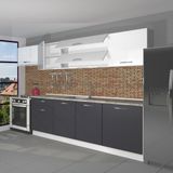 Decoraktiv Ekol 280 MDF Hazır Mutfak Dolabı - Tezgah Dahil - Antrasit Beyaz