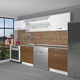 Decoraktiv Elite 220 Ceviz Beyaz Hazır Mutfak Dolabı