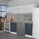 Decoraktiv Elite 220 Mdf Hazır Mutfak Dolabı - Tezgah Dahil - Antrasit - Buz Gri - Antrasit - Gri