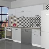 Decoraktiv Elite 220 Mdf Hazır Mutfak Dolabı - Tezgah Dahil - Buz Gri - Açık Gri