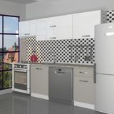 Decoraktiv Elite 220 Mdf Hazır Mutfak Dolabı - Tezgah Dahil - Kumtaşı - Beyaz - Çok Renkli