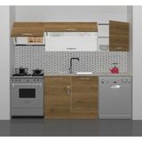 Decoraktiv Elite 220 MDF Hazır Mutfak Dolabı - Tezgah Dahil - Naturel Pera