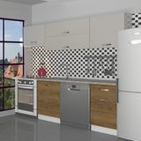Decoraktiv Elite 220 Mdf Hazır Mutfak Dolabı - Tezgah Dahil - Pera - Kumtaşı - Ahşap - Bej