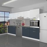 Decoraktiv Elite 280 Ankastre Boy Dolaplı Mdf Hazır Mutfak Dolabı - Tezgah Dahil - Antrasit - Beyaz