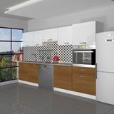 Decoraktiv Elite 280 Ankastre Boy Dolaplı Mdf Hazır Mutfak Dolabı - Tezgah Dahil - Ceviz - Beyaz