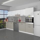 Decoraktiv Elite 280 Ankastre Boy Dolaplı Mdf Hazır Mutfak Dolabı - Tezgah Dahil - Kumtaşı - Beyaz - Çok Renkli