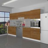 Decoraktiv Elite 280 Ankastre Boy Dolaplı Mdf Hazır Mutfak Dolabı - Tezgah Dahil - Naturel Ceviz