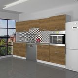 Decoraktiv Elite 280 Ankastre Boy Dolaplı Mdf Hazır Mutfak Dolabı - Tezgah Dahil - Naturel Pera