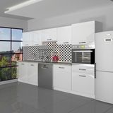 Decoraktiv Elite 280 Ankastre Boy Dolaplı Mdf Hazır Mutfak Dolabı - Tezgah Dahil - Parlak Beyaz