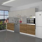 Decoraktiv Elite 280 Ankastre Boy Dolaplı Mdf Hazır Mutfak Dolabı - Tezgah Dahil - Pera - Kumtaşı - Ahşap - Bej