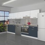 Decoraktiv Elite 280 Ankastre Fırın Modüllü Mdf Hazır Mutfak Dolabı - Tezgah Dahil - Antrasit - Beyaz