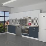 Decoraktiv Elite 280 Ankastre Fırın Modüllü Mdf Hazır Mutfak Dolabı - Tezgah Dahil - Antrasit - Buz Gri - Antrasit - Gri
