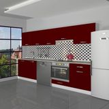Decoraktiv Elite 280 Ankastre Fırın Modüllü Mdf Hazır Mutfak Dolabı - Tezgah Dahil - Bordo