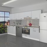 Decoraktiv Elite 280 Ankastre Fırın Modüllü Mdf Hazır Mutfak Dolabı - Tezgah Dahil - Buz Gri - Açık Gri