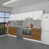 Decoraktiv Elite 280 Ankastre Fırın Modüllü Mdf Hazır Mutfak Dolabı - Tezgah Dahil - Ceviz - Beyaz