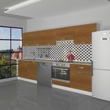 Decoraktiv Elite 280 Ankastre Fırın Modüllü Mdf Hazır Mutfak Dolabı - Tezgah Dahil - Naturel Ceviz