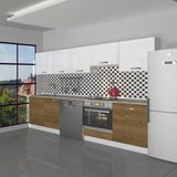 Decoraktiv Elite 280 Ankastre Fırın Modüllü Mdf Hazır Mutfak Dolabı - Tezgah Dahil - Pera - Beyaz