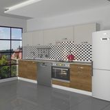 Decoraktiv Elite 280 Ankastre Fırın Modüllü Mdf Hazır Mutfak Dolabı - Tezgah Dahil - Pera - Kumtaşı - Ahşap - Bej