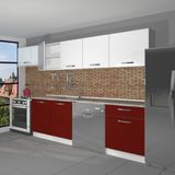 Decoraktiv Elite 280 Bordo Beyaz Hazır Mutfak Dolabı