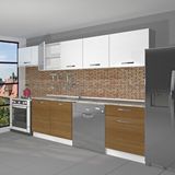 Decoraktiv Elite 280 Ceviz Beyaz Hazır Mutfak Dolabı