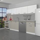 Decoraktiv Elite 280 Mdf Hazır Mutfak Dolabı - Tezgah Dahil - Kumtaşı - Beyaz - Çok Renkli