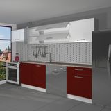 Decoraktiv Elite 280 Y Bordo Beyaz Hazır Mutfak Dolabı