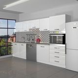 Decoraktiv Elite 280Q Ankastre Boy Dolaplı Mdf Hazır Mutfak Dolabı - Tezgah Dahil - Parlak Beyaz