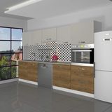 Decoraktiv Elite 280Q Ankastre Boy Dolaplı Mdf Hazır Mutfak Dolabı - Tezgah Dahil - Pera - Kumtaşı - Ahşap - Bej