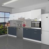 Decoraktiv Elite 280Y Ankastre Boy Dolaplı Mdf Hazır Mutfak Dolabı - Tezgah Dahil - Antrasit - Beyaz