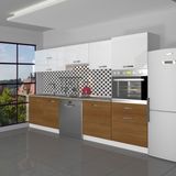Decoraktiv Elite 280Y Ankastre Boy Dolaplı Mdf Hazır Mutfak Dolabı - Tezgah Dahil - Ceviz - Beyaz