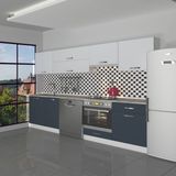 Decoraktiv Elite 280Y Ankastre Fırın Modüllü Mdf Hazır Mutfak Dolabı - Tezgah Dahil - Antrasit - Buz Gri - Antrasit - Gri