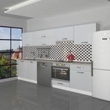 Decoraktiv Elite 280Y Ankastre Fırın Modüllü Mdf Hazır Mutfak Dolabı - Tezgah Dahil - Buz Gri - Açık Gri