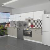 Decoraktiv Elite 280Y Ankastre Fırın Modüllü Mdf Hazır Mutfak Dolabı - Tezgah Dahil - Kumtaşı - Beyaz - Çok Renkli