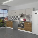 Decoraktiv Elite 280Y Ankastre Fırın Modüllü Mdf Hazır Mutfak Dolabı - Tezgah Dahil - Pera - Kumtaşı - Ahşap - Bej