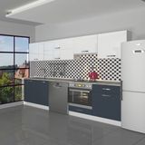 Decoraktiv Elite 280Y Ankastre Modüllü Mdf Hazır Mutfak Dolabı - Tezgah Dahil - Antrasit Beyaz - Antrasit - Beyaz