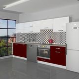 Decoraktiv Elite 280Y Ankastre Modüllü Mdf Hazır Mutfak Dolabı - Tezgah Dahil - Bordo Beyaz - Bordo - Beyaz
