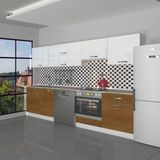 Decoraktiv Elite 280Y Ankastre Modüllü Mdf Hazır Mutfak Dolabı - Tezgah Dahil - Ceviz Beyaz - Ceviz - Beyaz
