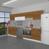 Decoraktiv Elite 280Y Ankastre Modüllü Mdf Hazır Mutfak Dolabı - Tezgah Dahil - Naturel Ceviz